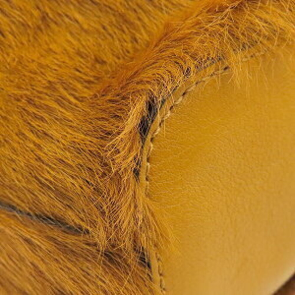 Chloe Long Hair Calf Harako Leather Amber Yellow Gala Bag Drawstring - Picture 4 of 9